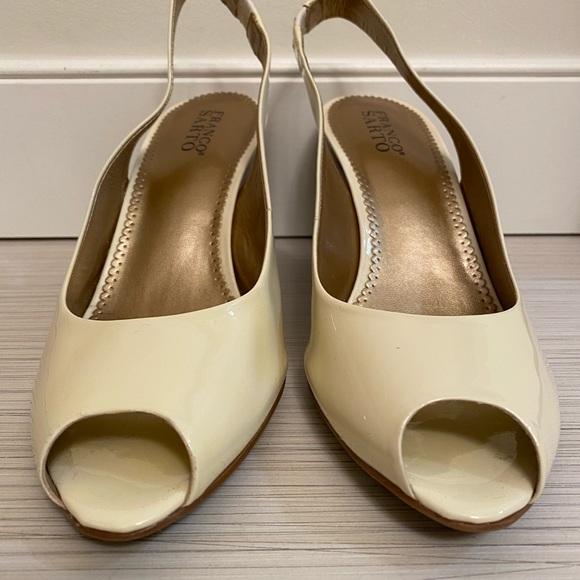Franco Sarto Patent Leather Wedge Slingback Pumps - Picture 3 of 11